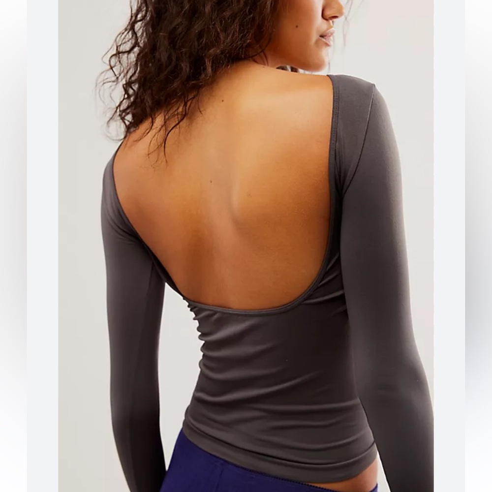 Free People Low-Back Seamless Long Sleevee Top Size XS